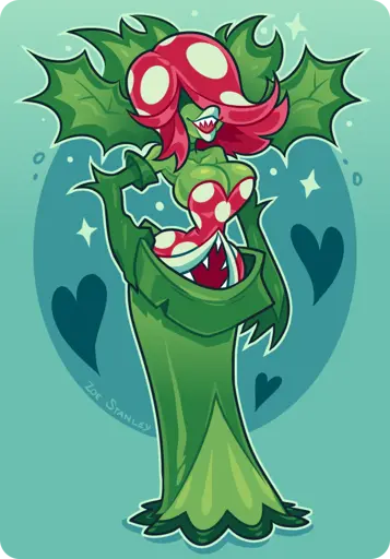 Anthro Piranha Plant (from Super Mario) lady, drawn by Zoe Stanley aka BleedingPervert