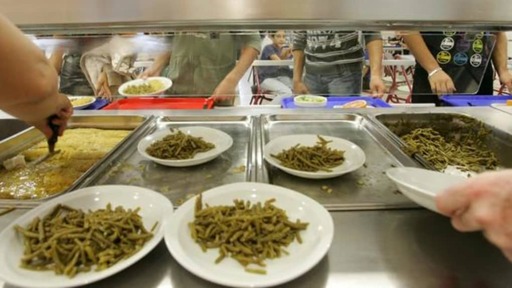 assiette de haricot vert trop cuits de cantine scolaire