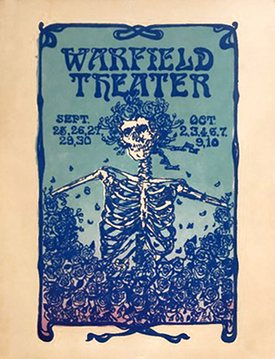 photo of a poster for the Grateful Dead shows at the Warfield in 1980